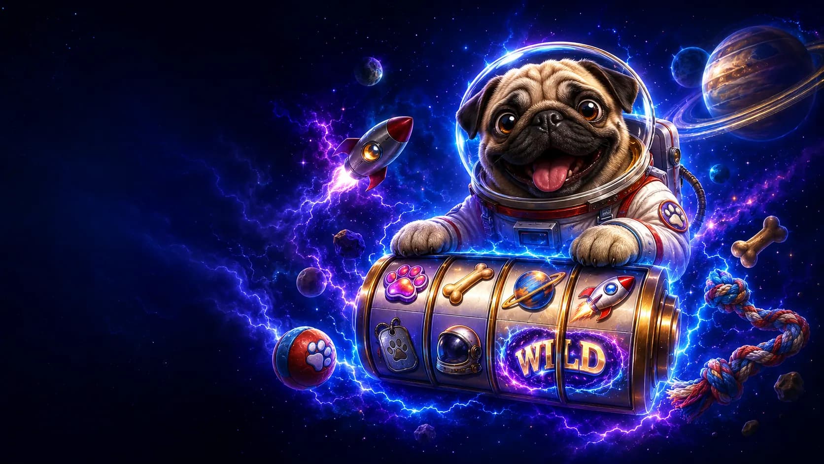 Astro Pug slot hero artwork