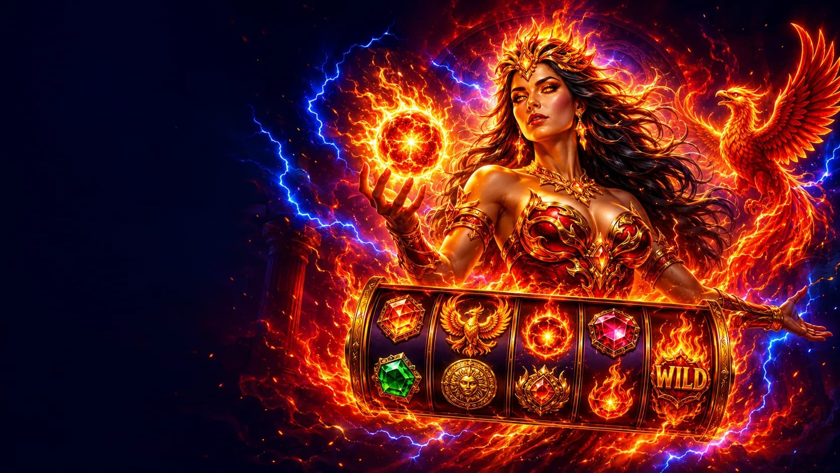Blazing Goddess slot hero artwork