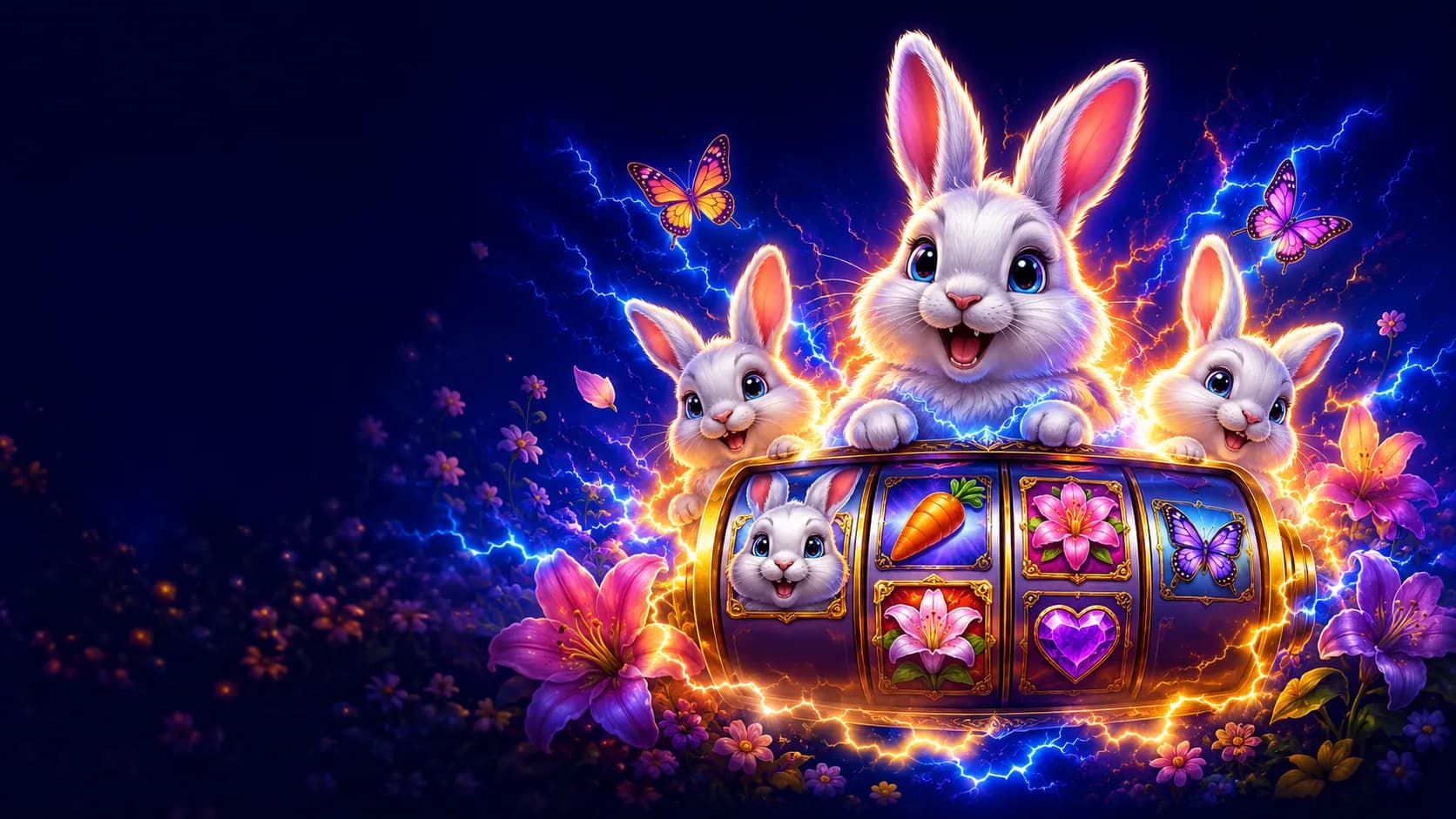 Bloomin' Bunnies slot hero artwork