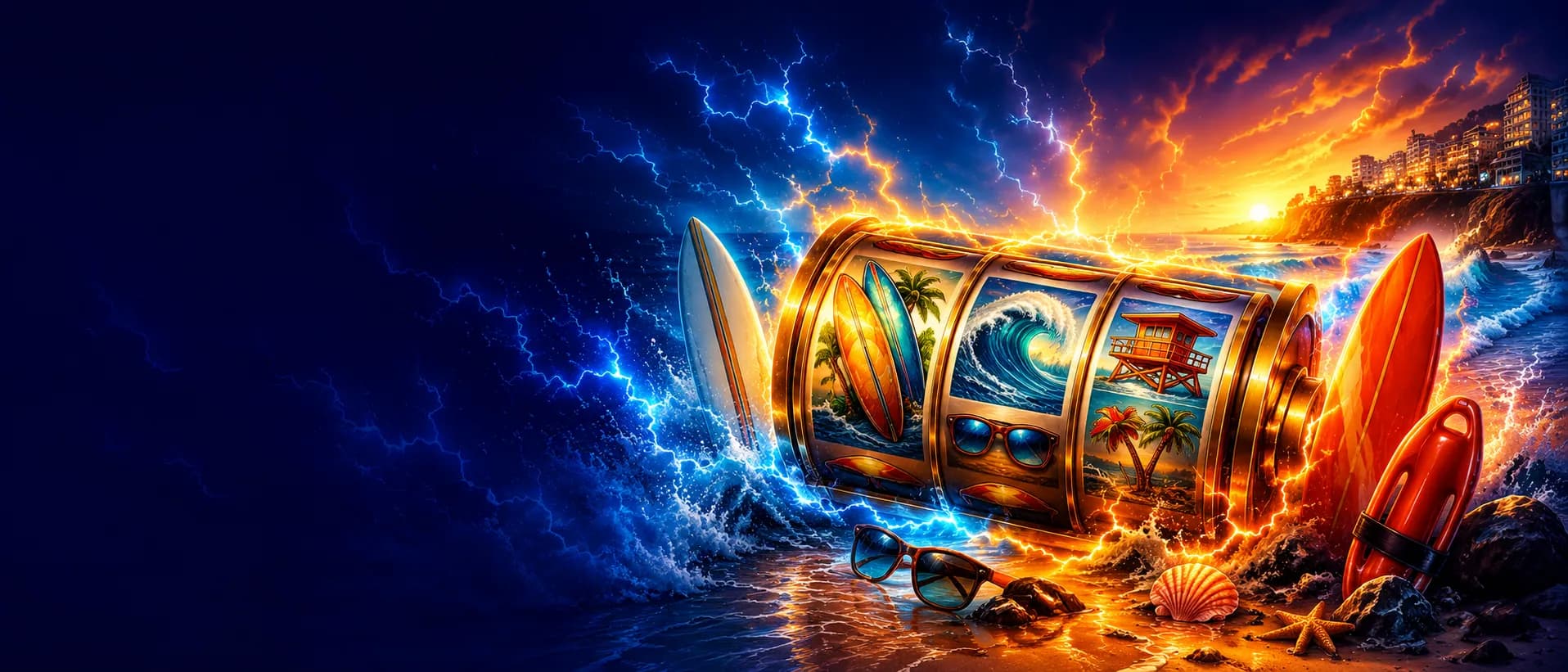 Bondi Break slot hero artwork