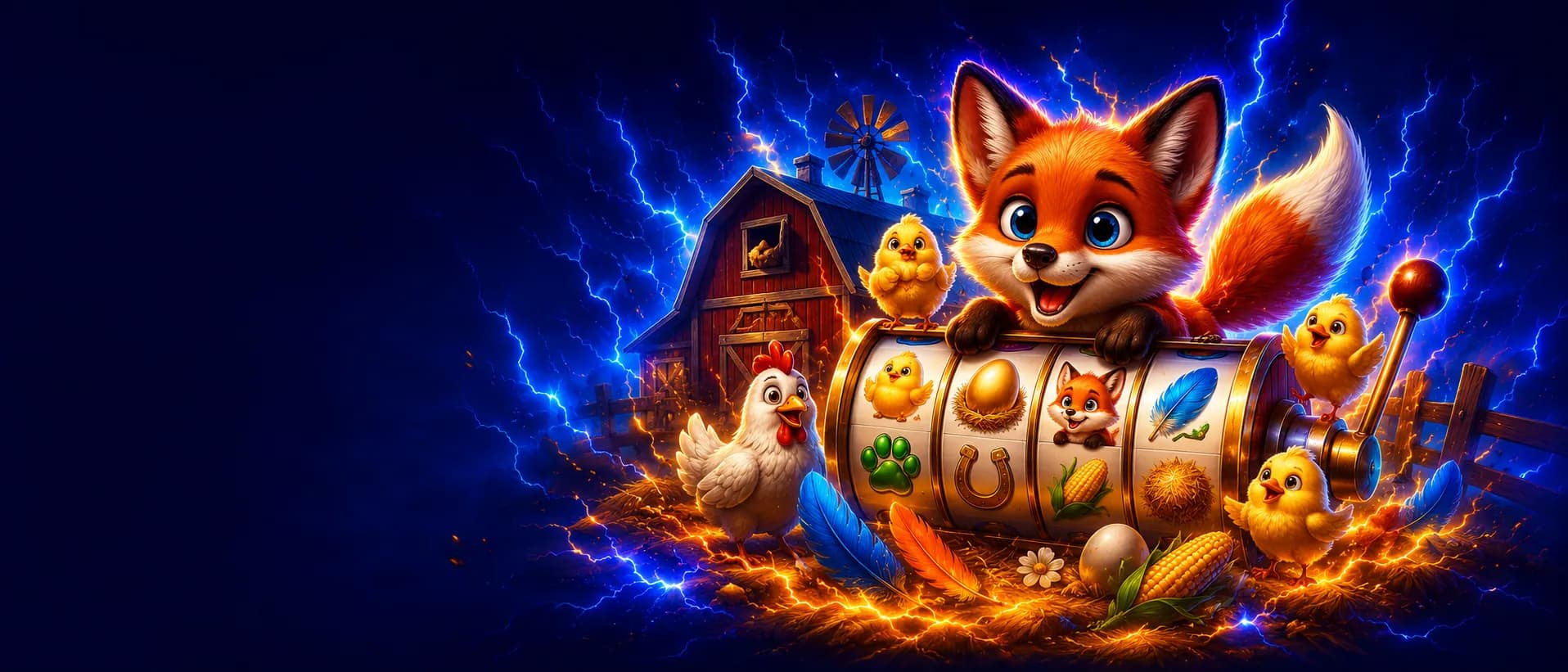 Chicken Fox Jr slot hero artwork