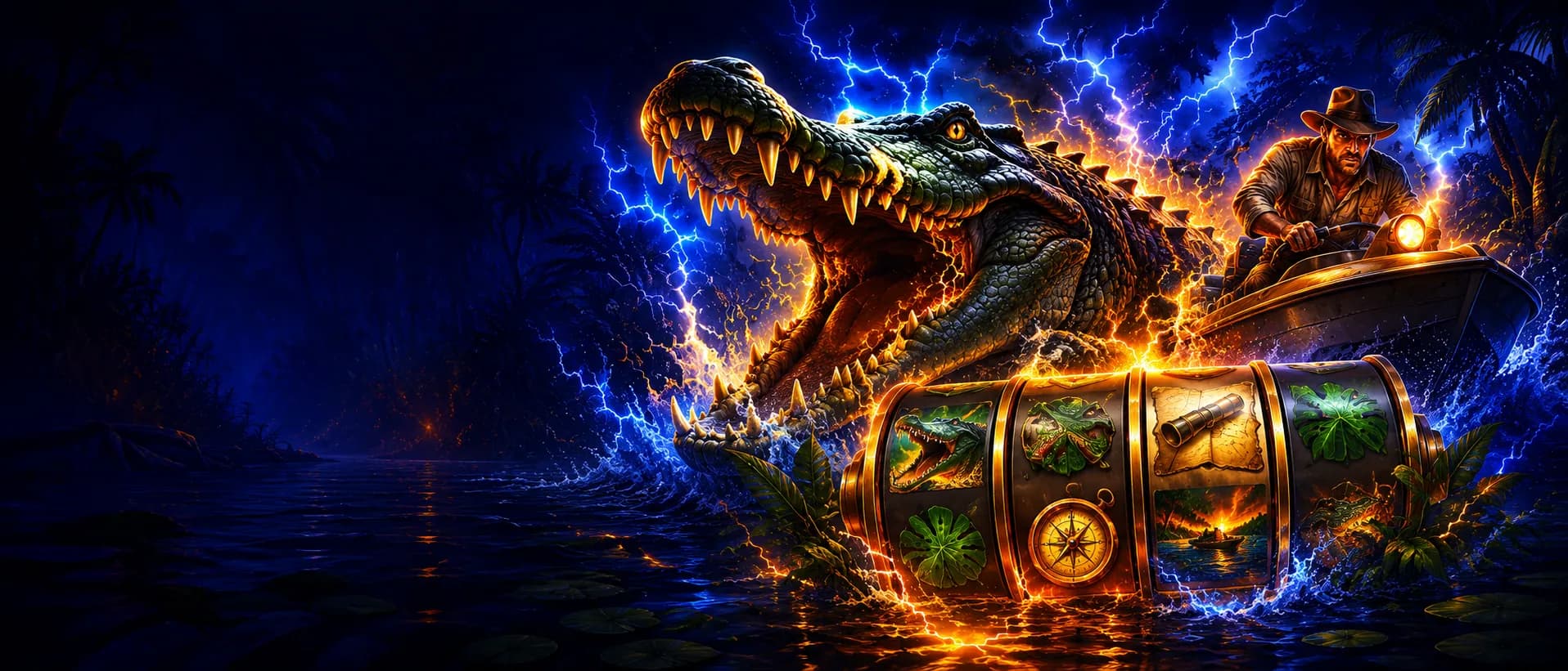 Croc Chase slot hero artwork