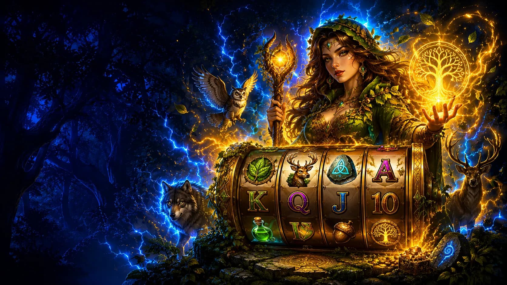 Druidess Gold slot hero artwork