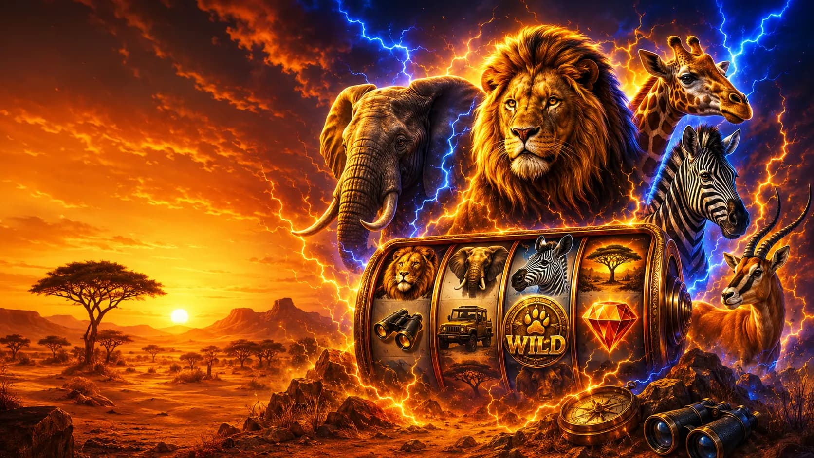 Kalahari Safari slot hero artwork