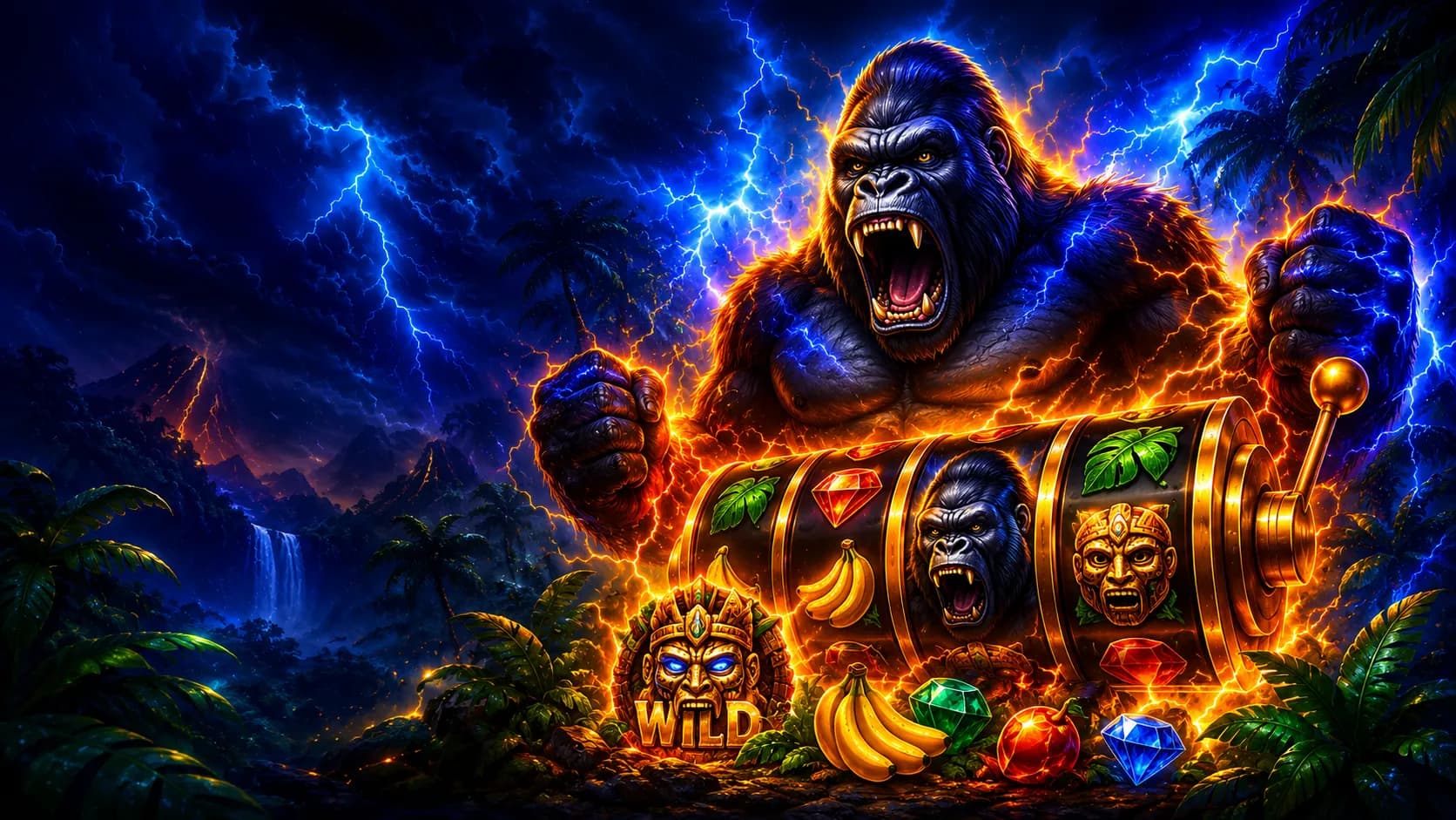 Lightning Gorilla slot hero artwork