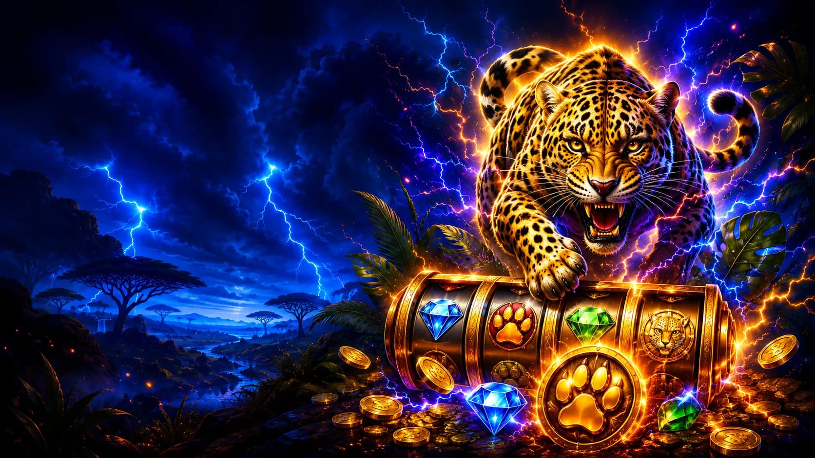 Lightning Leopard slot hero artwork