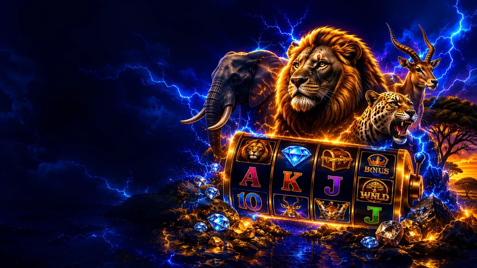 Serengeti Diamonds slot hero artwork