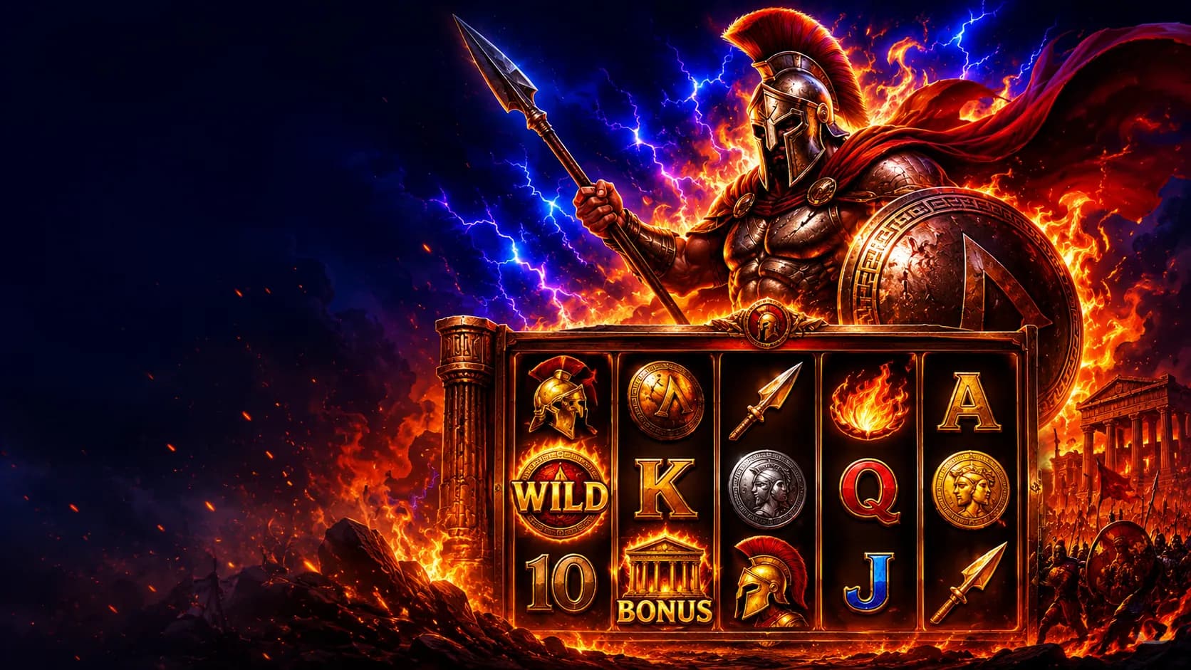 Spartan Fire slot hero artwork