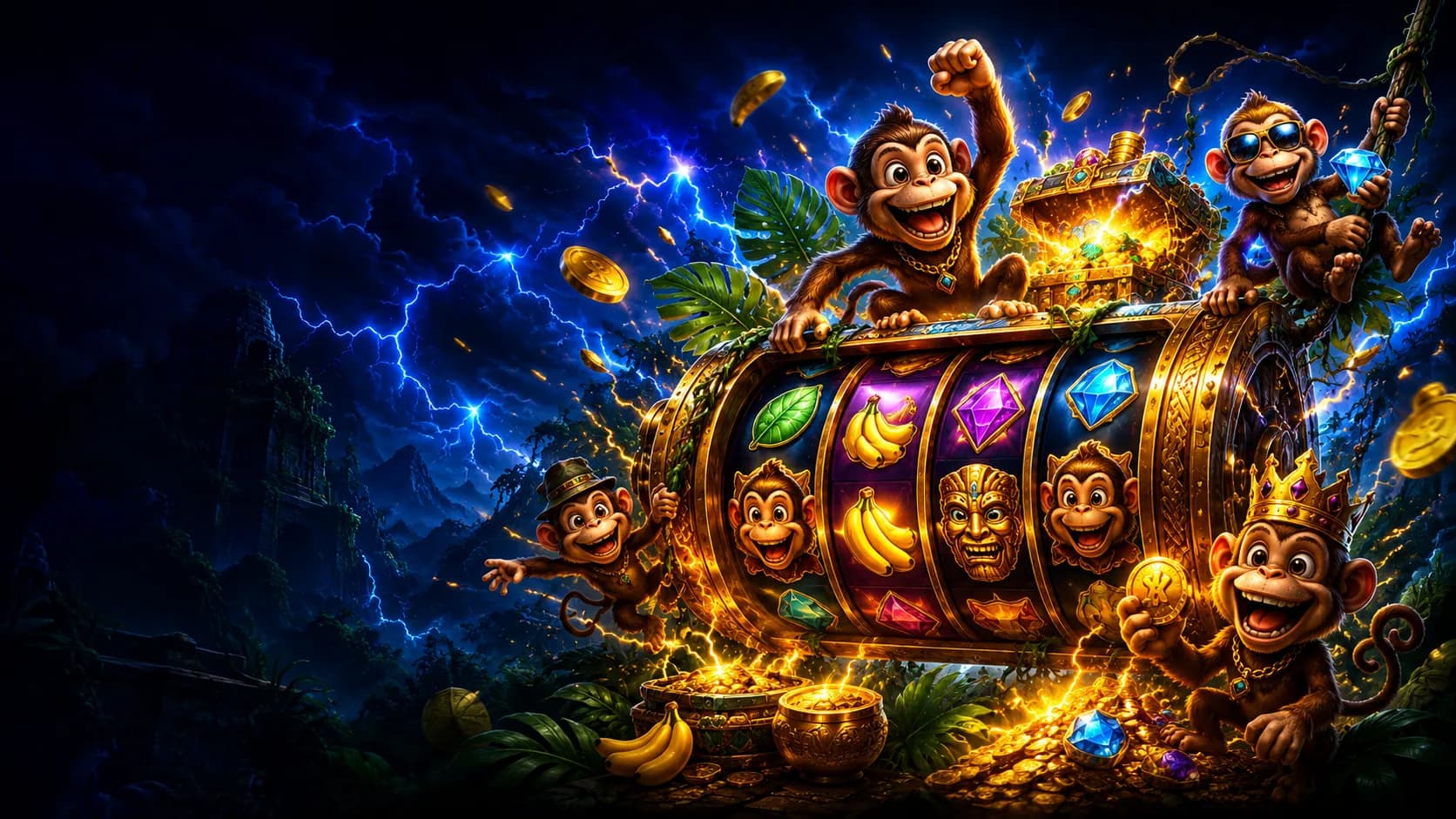 Stellar Jackpots More Monkeys slot hero artwork