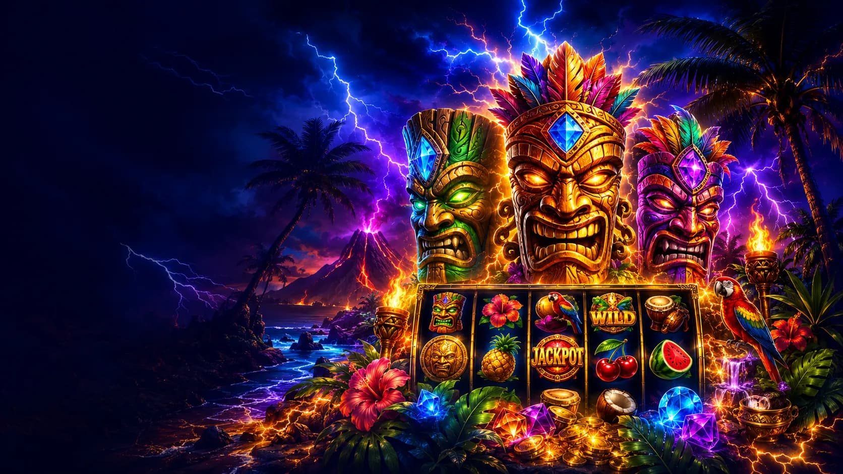 Tiki Tiki Trio Da-Max slot hero artwork