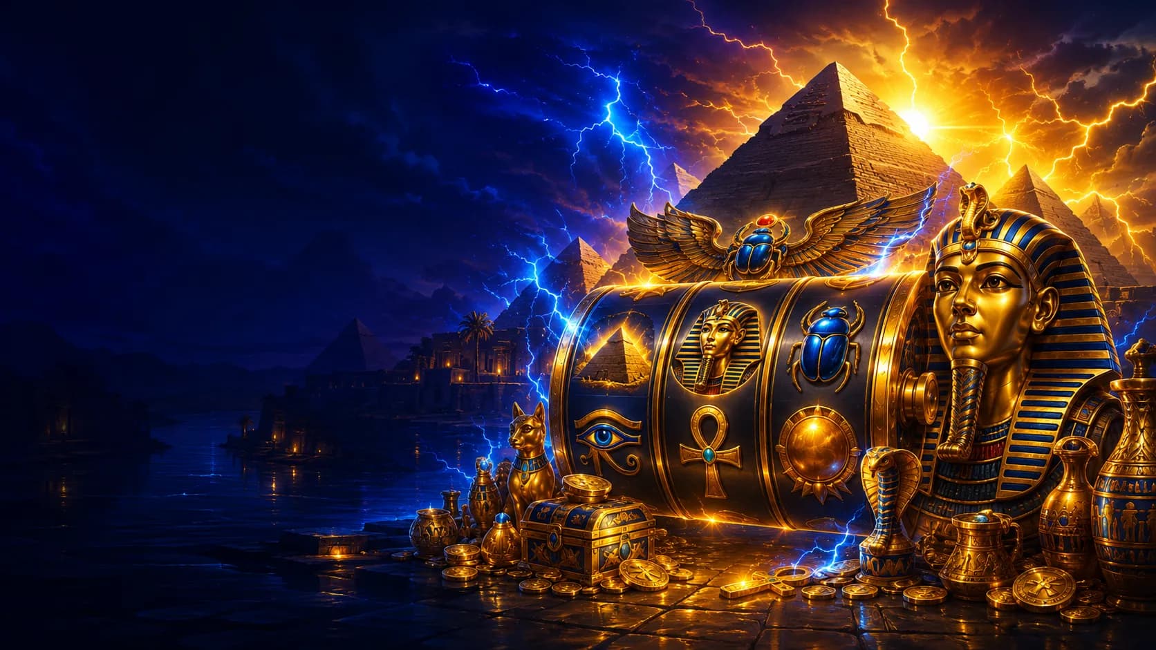 Timelink Pyramid Dawn slot hero artwork