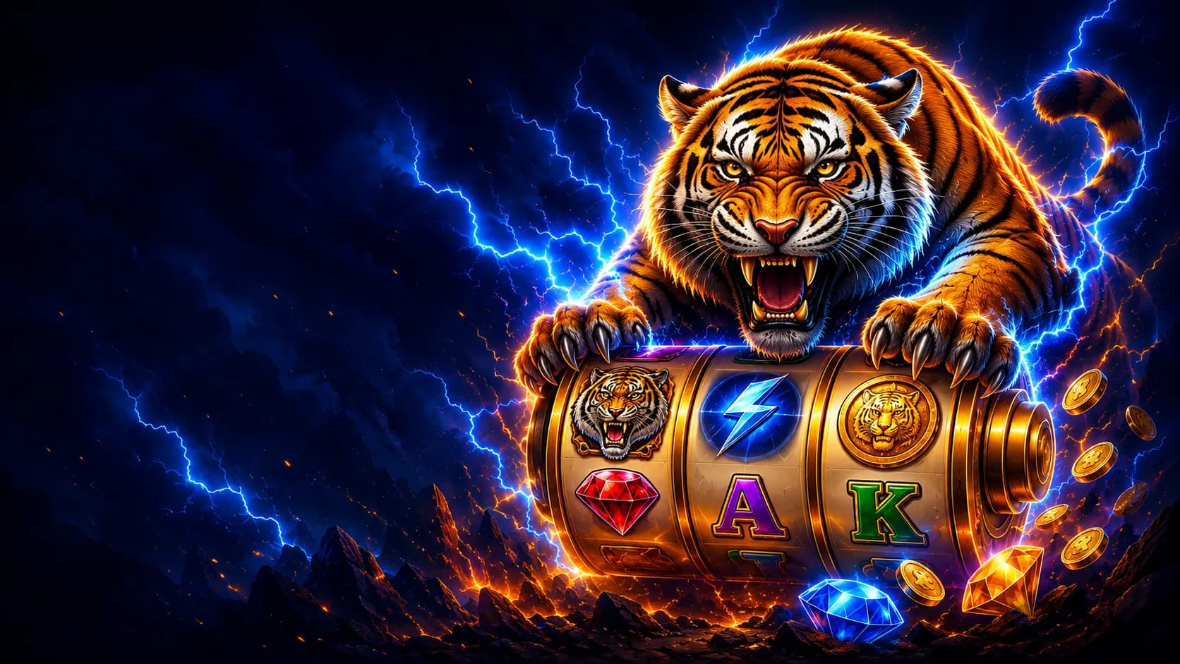 Lightning Tiger slot hero artwork