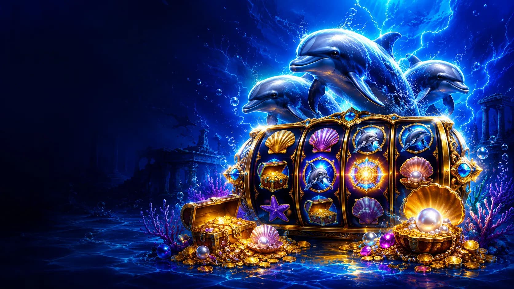 Stellar Jackpots Dolphin Gold slot hero artwork