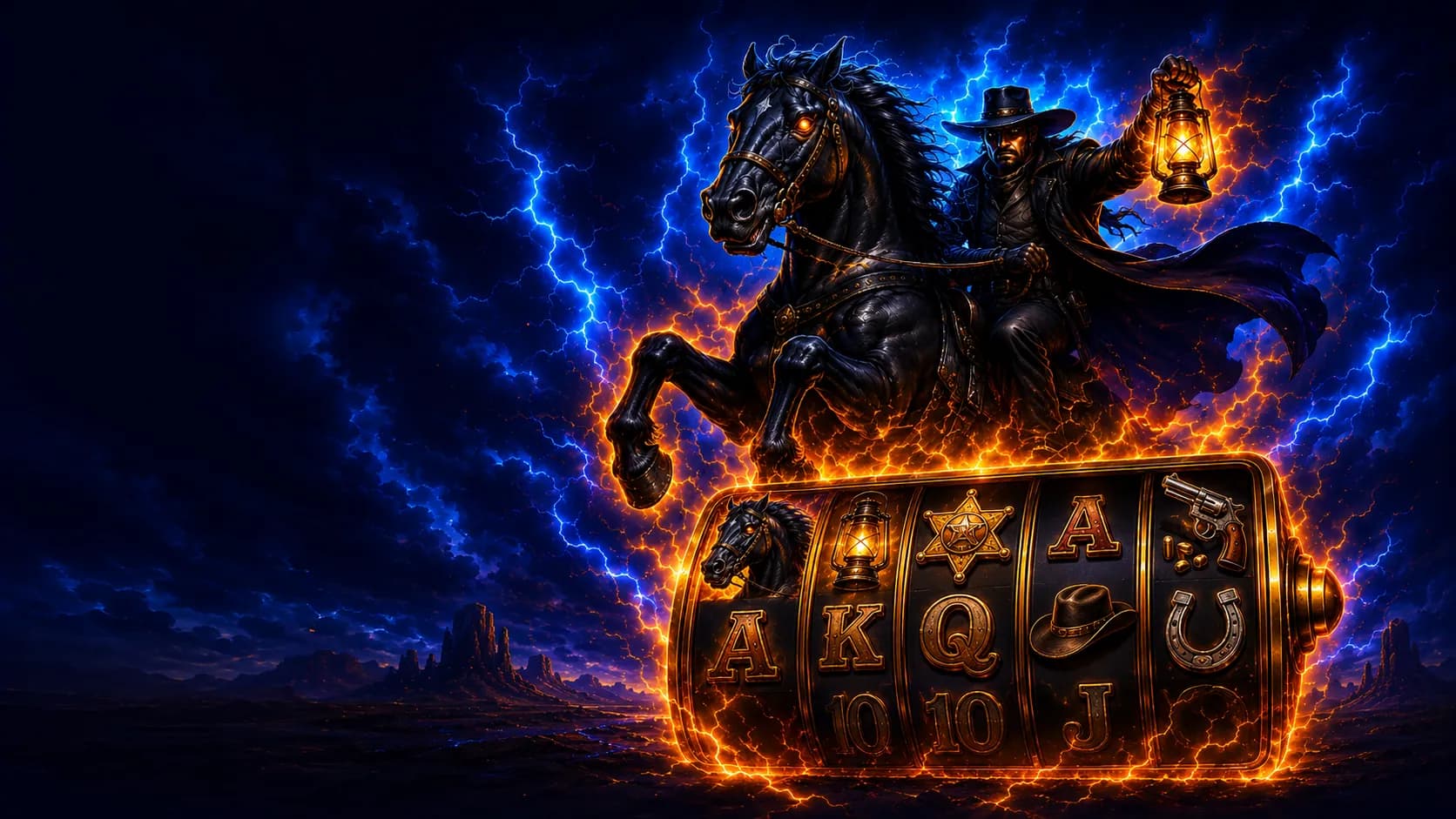 Thundering Horseman slot hero artwork